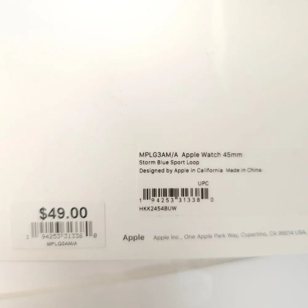 MPLG3AM/A Apple Watch 45mmStorm DEEP NAVY Sport Loop 45mm M/L in Pkg